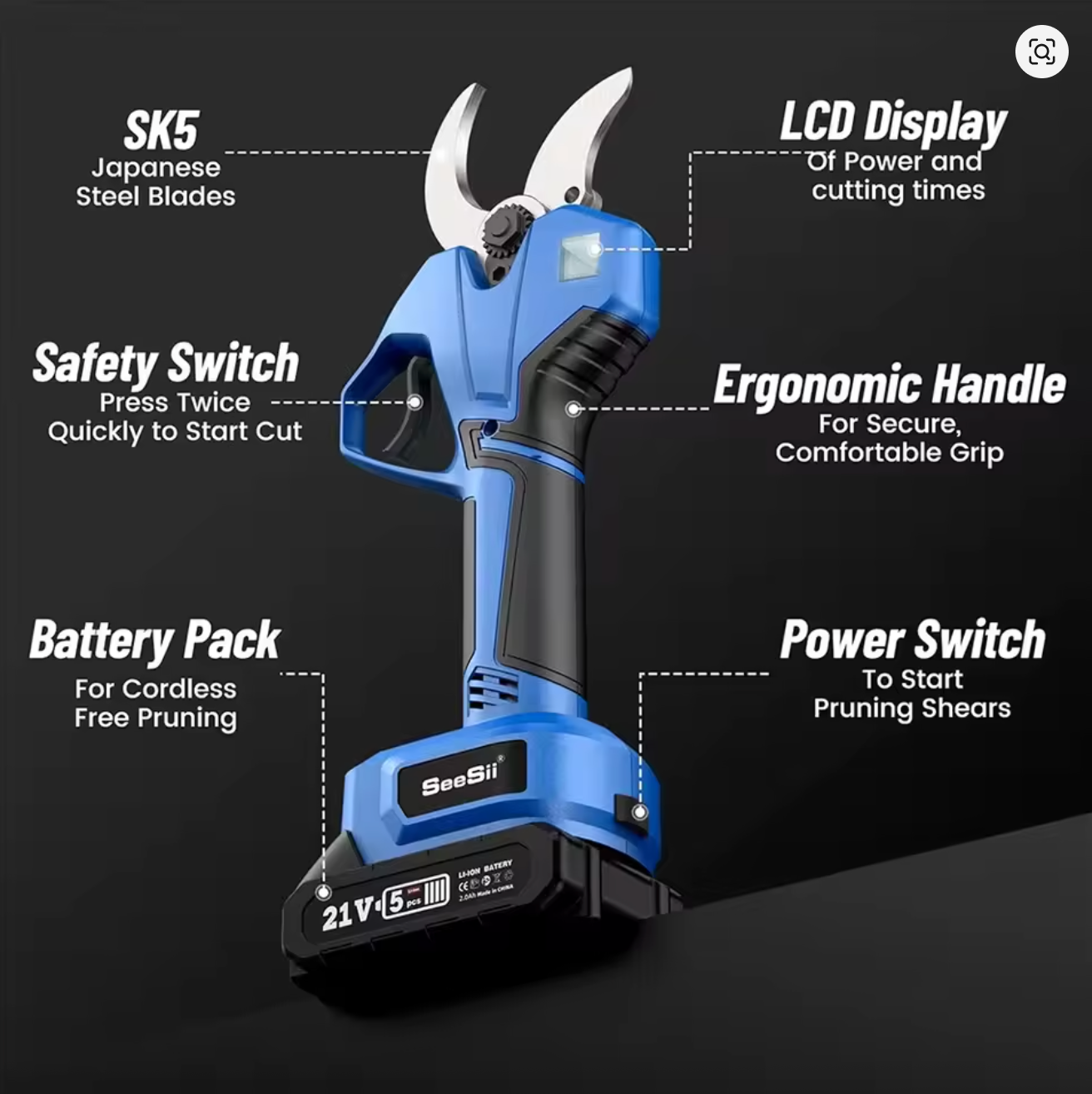 Cordless Electric Scissors 21V